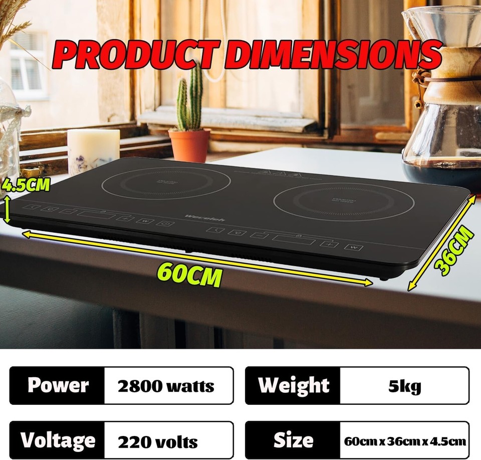 Weceleh Portable Induction Hob Cooker Cooktops Stove Hot Plate Burner