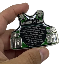 J-004 Police Officer's Prayer God Almighty Challenge Coin Thin Green Line Tactic