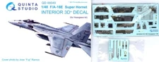 Quinta Studios 1/48 F/A-18E SUPER HORNET 3D DECAL COLORED INTERIOR SET