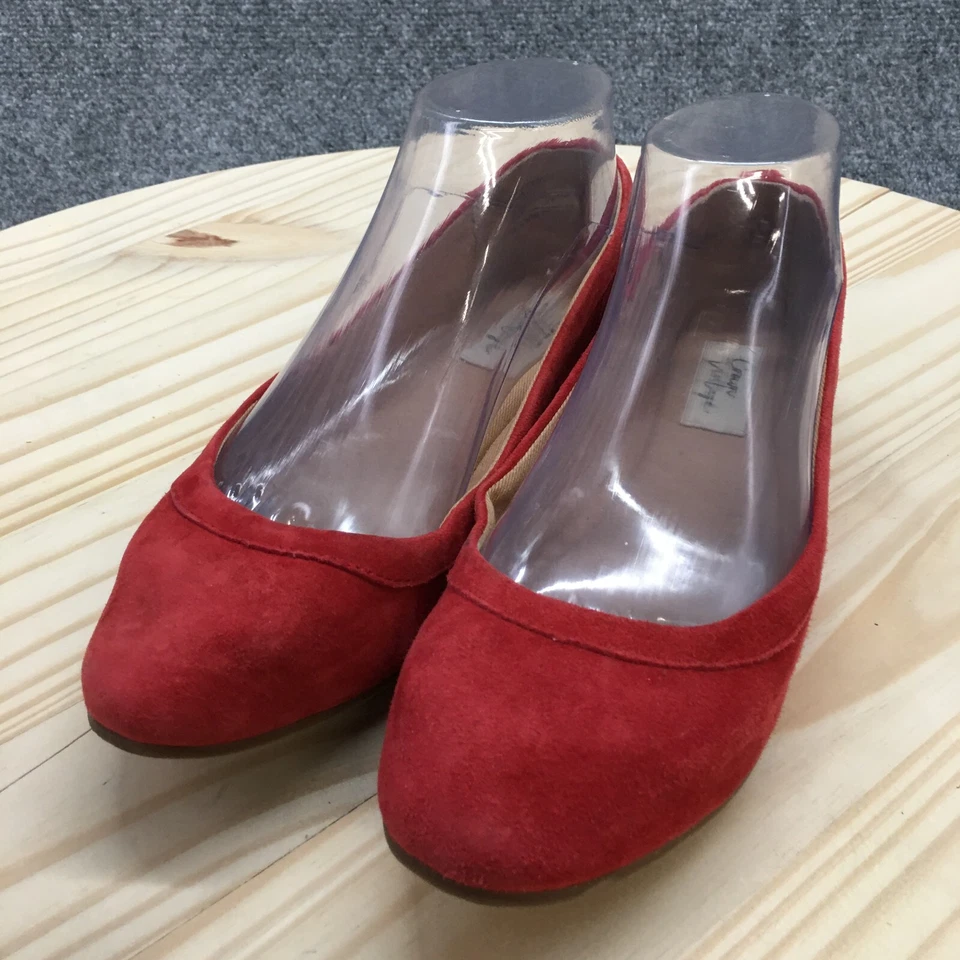 Zapatos Crown Vintage Para Mujer 6.5 M Melidee Informales Sin Cordones Ballet Pisos Rojo Gamuza Foto 4 de 4