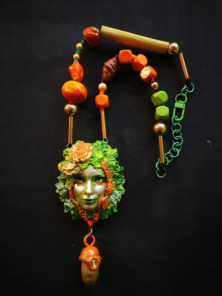 Green Witch Wicca Talisman Amulet Pendant Pagan Druid Forest Spirit Guide Nature - Image 2 of 4