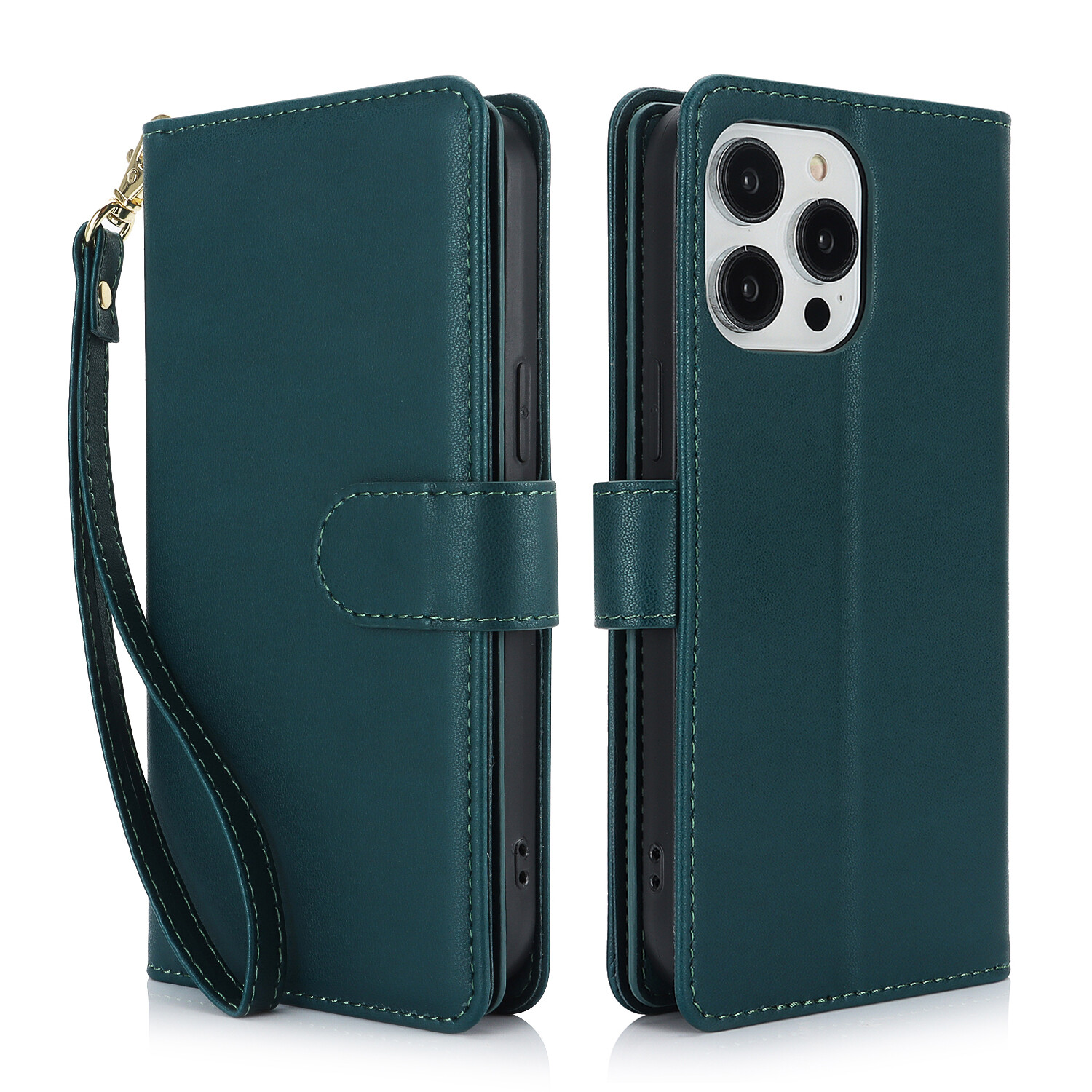 For IPhone 15 Pro Max 14 13 12 Magnetic Leather Wallet Cards Holder Case Cover E - Foto 8