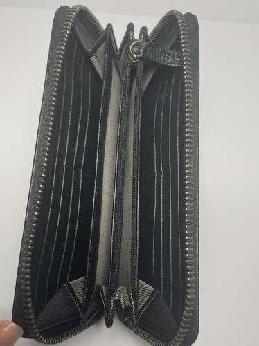 Nueva billetera para hombre Ermenegildo Zegna negra con cremallera sin etiquetas ni caja incluida - Imagen 6 de 7