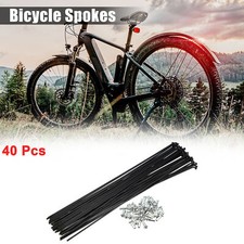40 Pcs 14G J Bend 226mm x 2mm Bike Bicycle Spokes with Nipples Steel Black