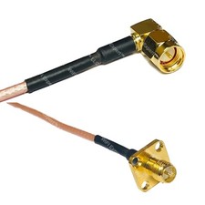 RG316 SMA MALE ANGLE to RP-SMA Female Flange RF Cable Rapid-SHIP LOT