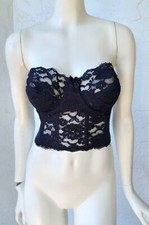 Victoria's Secret Black Lace Corset Push Up Bustier Size 34C