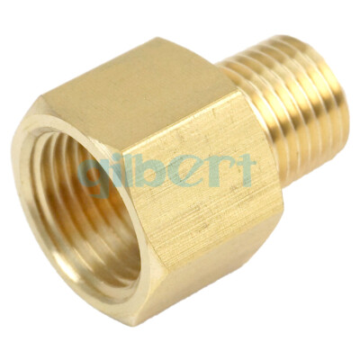 1/4'' BSPT Male x 3/8'' NPT Female Brass Pipe Fitting Connector For Pressure Gauge