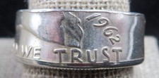 1962 Silver Franklin Half Dollar - Coin Ring - Size 11 Lot 470