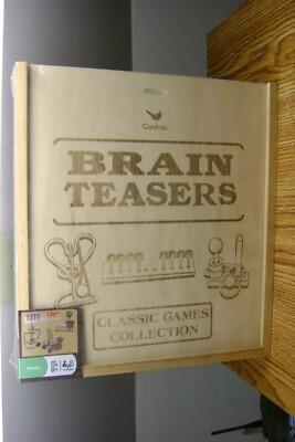 NEW SEALED IN WOOD BOX CARDINAL BRAIN TEASERS CLASSIC GAMES COLLECTION #5994