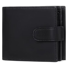 Mens Wallet Large Capacity Leather RFID Block Bifold Wallet,ID Window,Card Slots