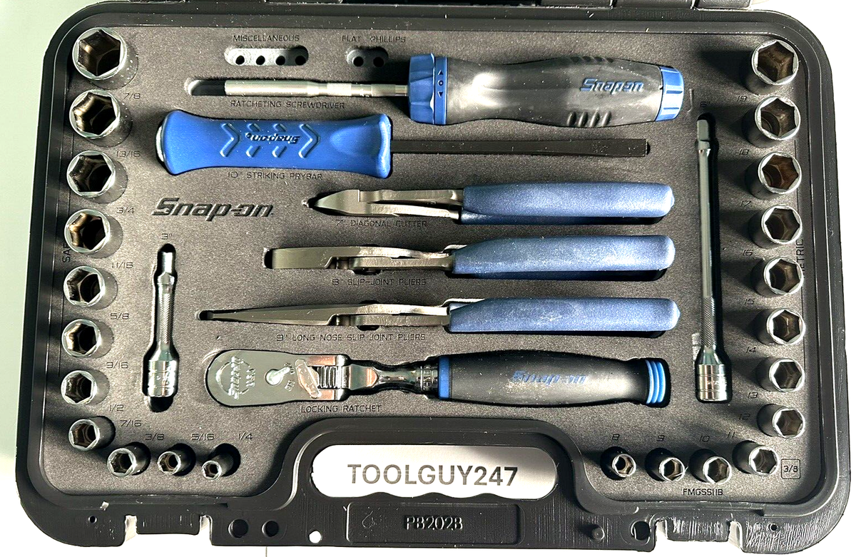 SNAP ON TOOLS NEW 33Pc 3/8 Dr Metric SAE General Service Foam Set