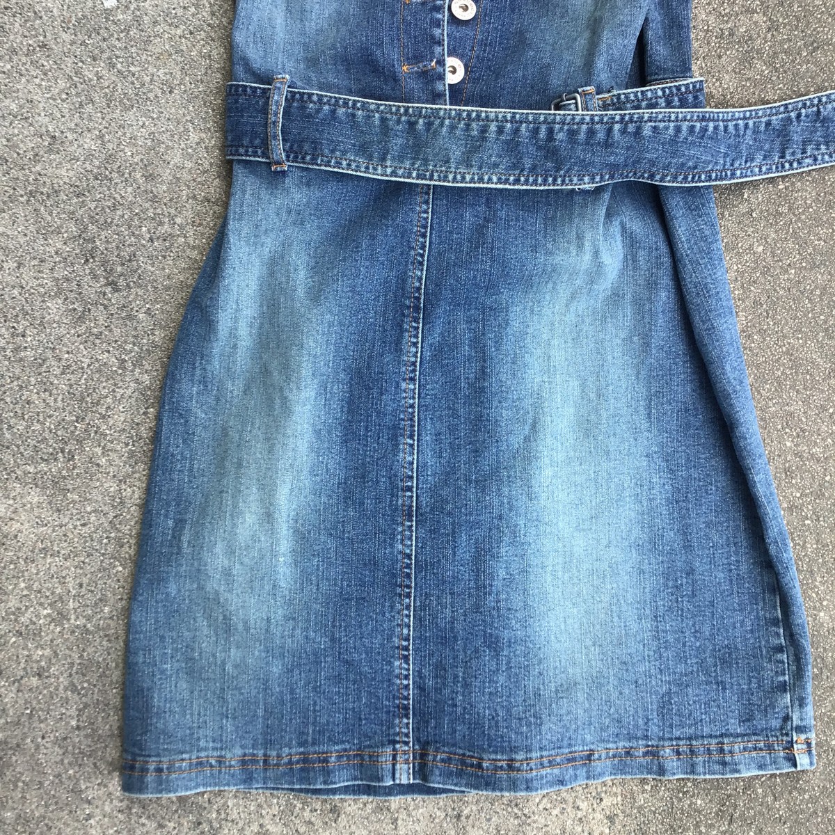Hot Kiss Belted Collared Short Sleeve Denim Mini Dress Womens Medium Blue Hot Kiss Belted Collared Short Sleeve Denim Mini Dress Womens Medium Blue