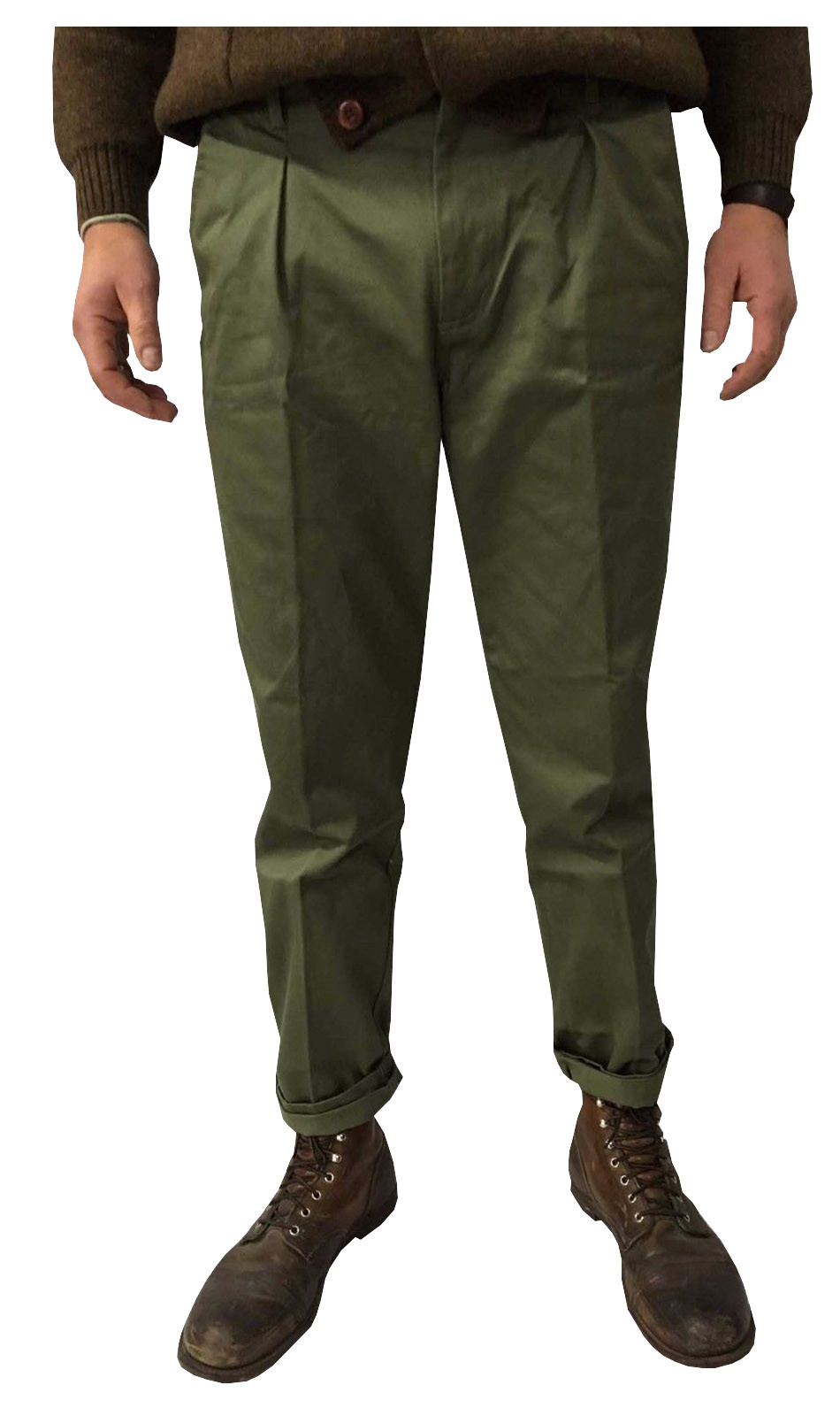 Шланг MANIFATTURA CECCARELLI Herren Chino Grün 7500 75% Baumwolle производства Италии