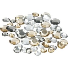 360 x Assorted Size Silver Harmony Round Rhinestones Flat Back Card Making craft