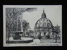 ROMA - GIARDINI VATICANI - VATICAN'S GARDENS AND ST. PETER'S DOME - POSTCARD