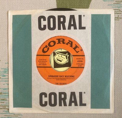 The Escorts 45 Submarine Race Watching / Somewhere 1962 White Doo Wop VG