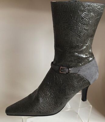 PIERRE DUMAS Saphira-2 Pointed Toe Ankle Boots, Gray (Size 6.5 M)