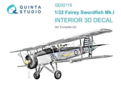 1/32 Quinta Studio 3D Interior Decal #32115 Swordfish Mk.I For Trumpeter