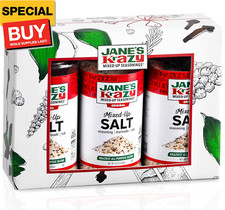 Jane  s Krazy Mixed-Up Salt Blend Gift Pack of 3  9.5oz  Seasoned Salt  Origin