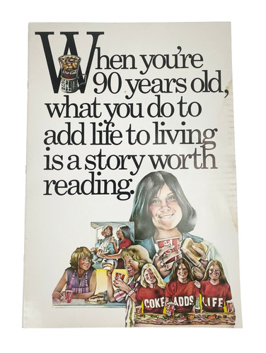 Coke Adds Life Advertising Booklet 11”x16” Coca Cola Vtg 70s Soda Pop Paperback 