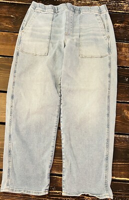 Madewell Pull-On Relaxed Jeans Womens Large Blue Denim Baggy