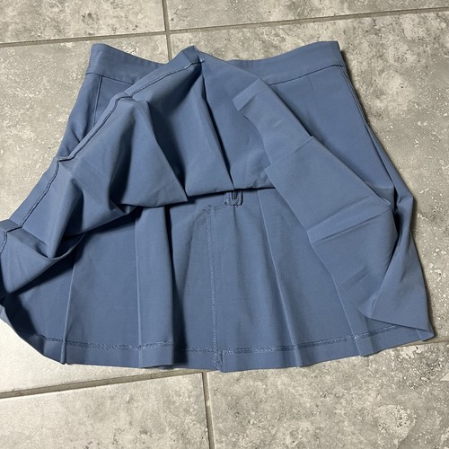 Aritzia Sunday Best Olive Micro Mini Skirt Blue A Line Pleated Preppy Academia 6 - Picture 8 of 15