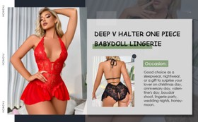 Women's Sexy Lingerie Sleepwear Babydoll Underwear Lace Dress G-String Nightwear