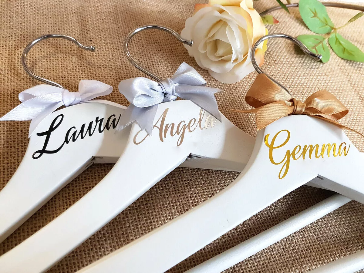 Engraved Hangers for Wedding, Personalised Wooden Coat Hanger for Bride and  Groom, Bespoke Wedding Day Hangers, Bridal Keepsake 