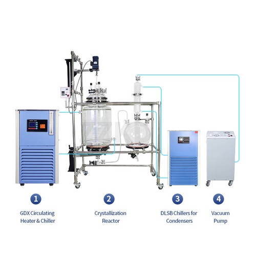 100L Reactor de cristalización Chaqueta Vidrio Reactor Filtro Receptor 50L Frasco - Imagen 11 de 12