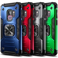 For Samsung Galaxy S9/S9 Plus Case Ring Stand Phone Cover with Screen Protector