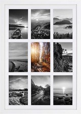 Golden State Art, 13.6x19.7 White Photo Wood Collage Frame with Real Glass