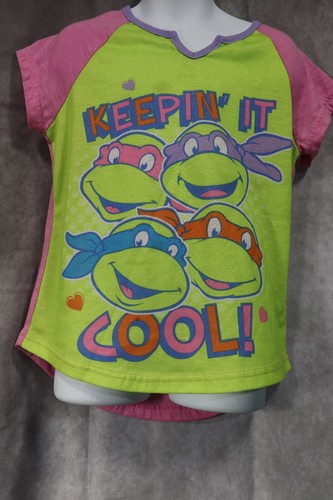 Nickelodeon Girls TMNT Keepin' It Cool Short Sleeve Sleep Shirt Size Medium
