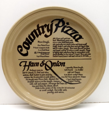 Country Pizza Schinken & Zwiebel Pearsons Chesterfield Steinzeug Servieren Pizza Teller