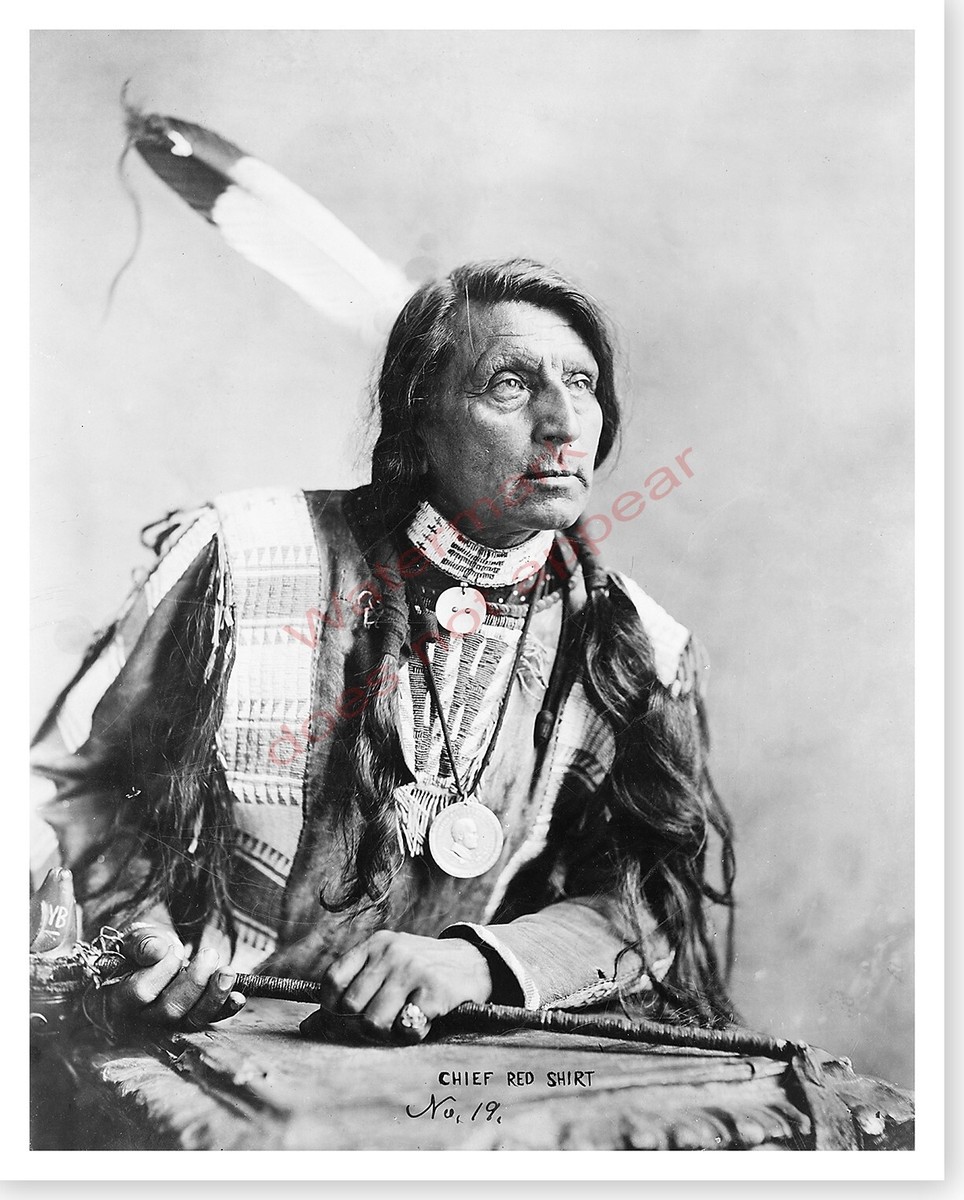Chief Red Shirt Native American Oglala Lakota Indian Silver Halide
