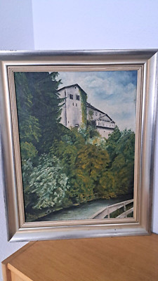 Wandbild Landschaft Ölgemälde handgemalt Leinwand mit Rahmen 57 x 46 v. K. Bauer