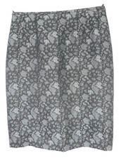 LE SUIT Womens Lightweight 100 Polyester Pencil Skirt Floral Lined Gray 8P