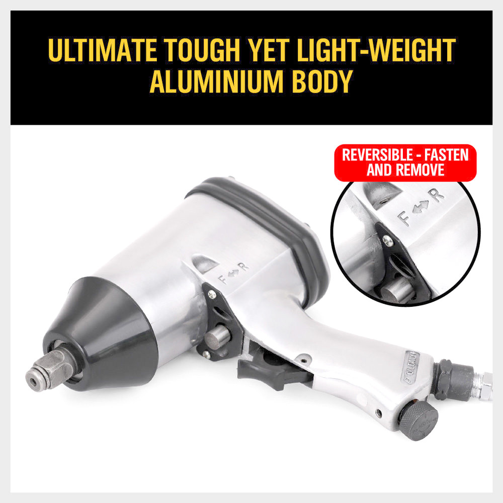 17 PC 1/2" Dr Air Impact Wrench Rattle Gun Tool Set Socket Pneumatic