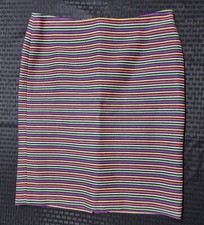 Beautiful Women Talbots Multicolor Striped Straight Skirt Lined Size 6P EUC B101