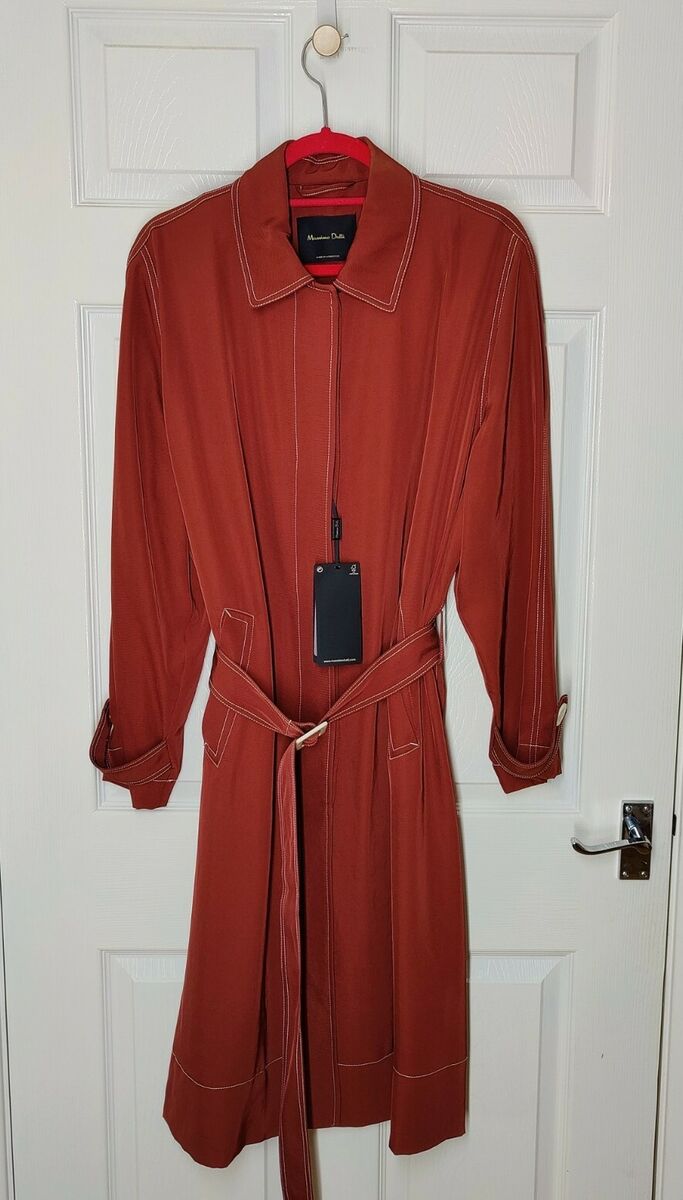 BNWT Massimo Dutti Red Brick Trench Coat with Top Stitching BNWT Massimo Dutti Red Brick Trench Coat with Top Stitching