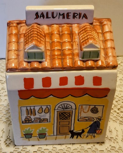 Vintage Fitz and Floyd Omnibus Italian Bistro SULUMERIA " Canister 7.5" EUC - Picture 3 of 12