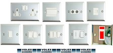 Volex Polished Chrome 1G/2G/Spur Light Switch Double Socket White Inserts