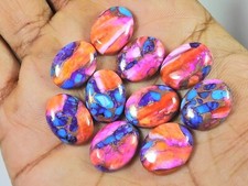 A  10X14 MM Natural Oyster Copper Turquoise Oval Cabochon Gemstone 10 Pcs Lot