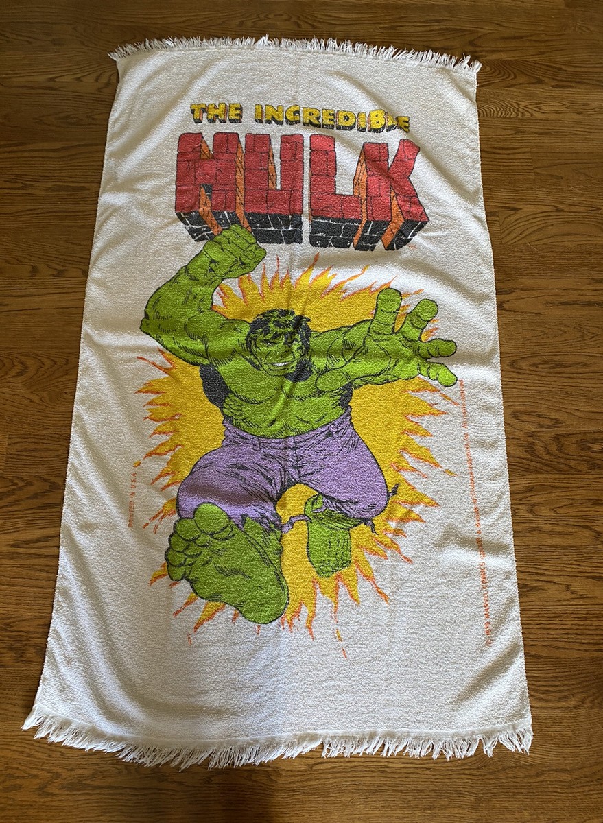 Vintage 1979 Incredible Hulk Beach Towel Marvel Comics Made in USA