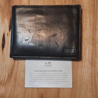 Vintage XL Coach Water Buffalo Mens Wallet Some Ware  Needs Polish Est 1941 