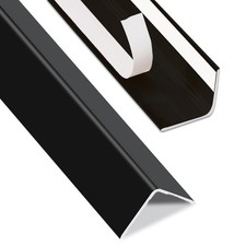 Aluminum Self Adhesive Wall Corner Guards L Shaped Metal Strips Black 2 PCS