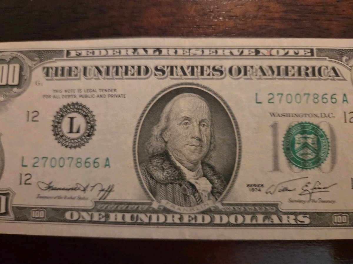 $100 Bill Old Small Face Series 1974 FRB San Francisco, CA