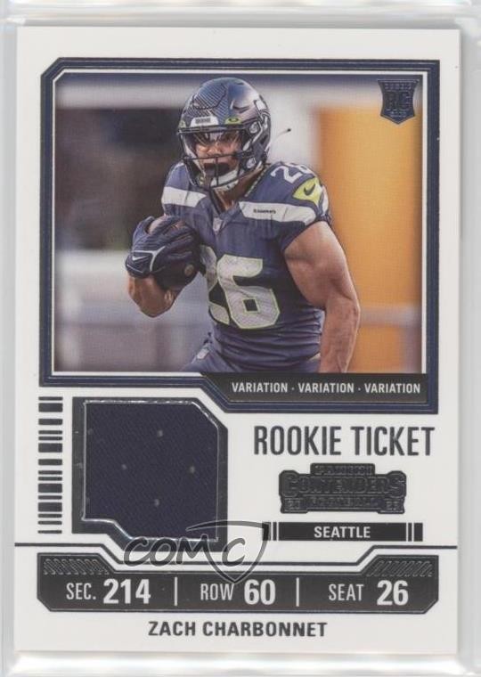 Zach Charbonnet Panini Contenders Rookie Ticket Swatches #TS38V Base