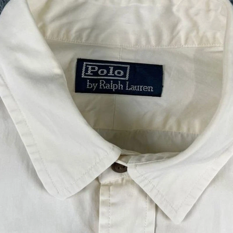 Ralph Lauren Crema XL Hombre Estilo Western Manga Larga Abotonada Excelente  Foto 3 de 4