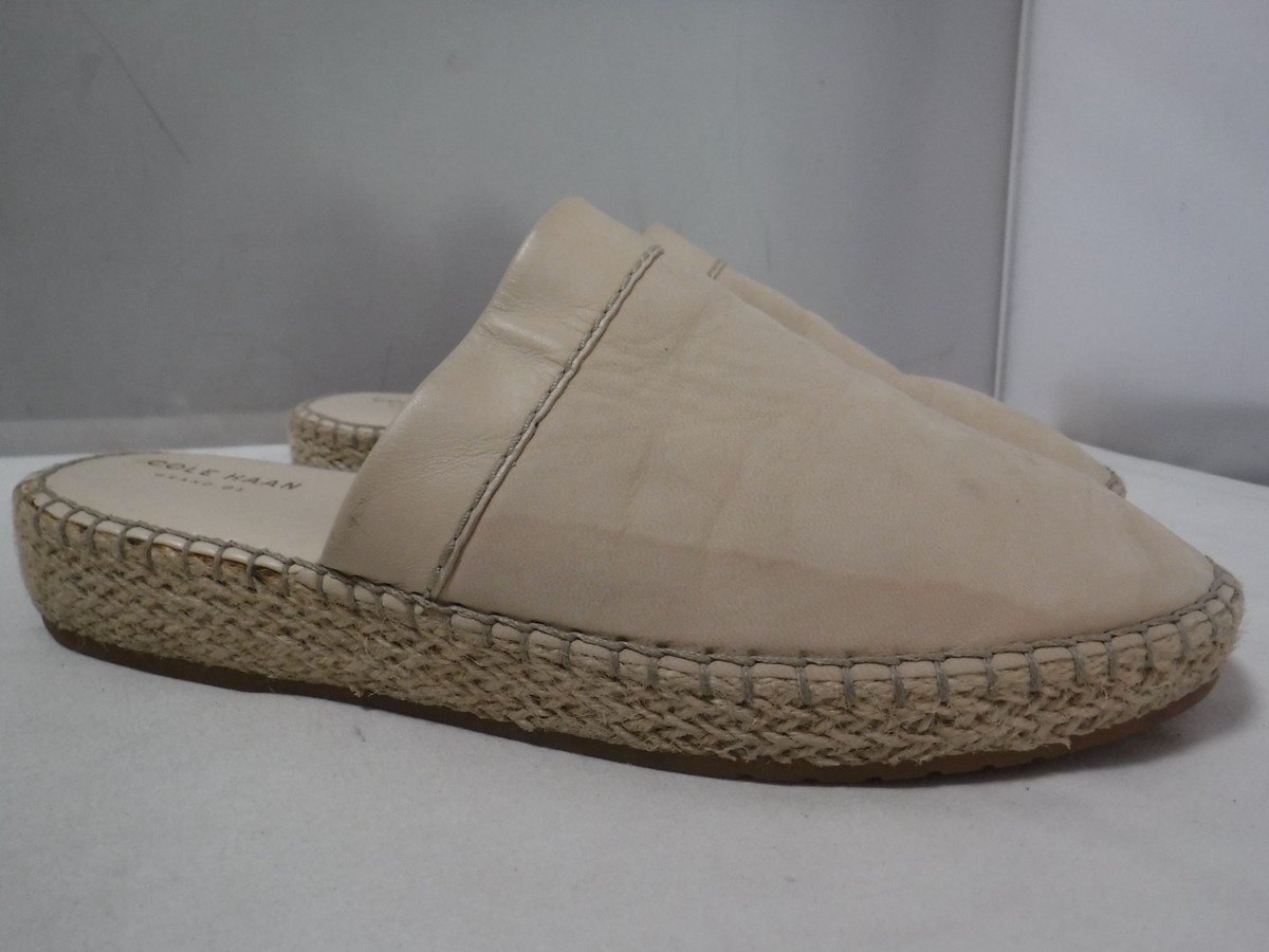 ⭐️ COLE HAAN Women's SZ 9 B Mules Cloudfeel Espadrille Slides Sand