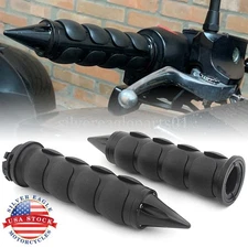 Pair 1" 25mm Black Handlebar Hand Grips For Harley Sportster Softail Kawasaki